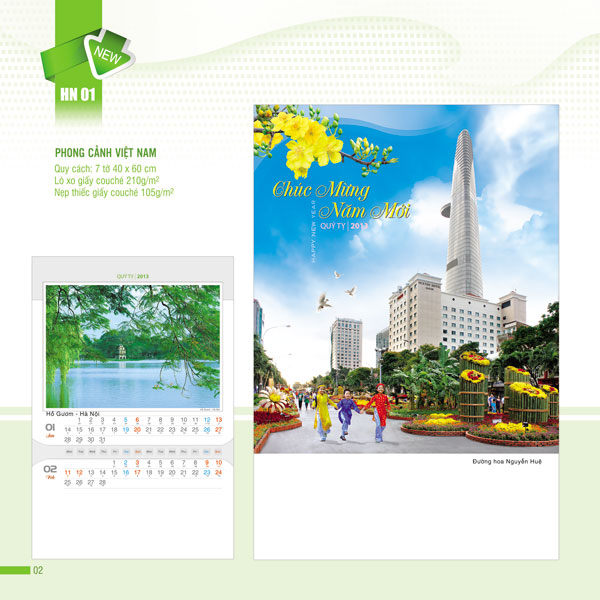 In Lịch treo tường